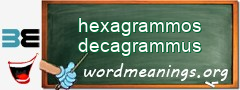 WordMeaning blackboard for hexagrammos decagrammus